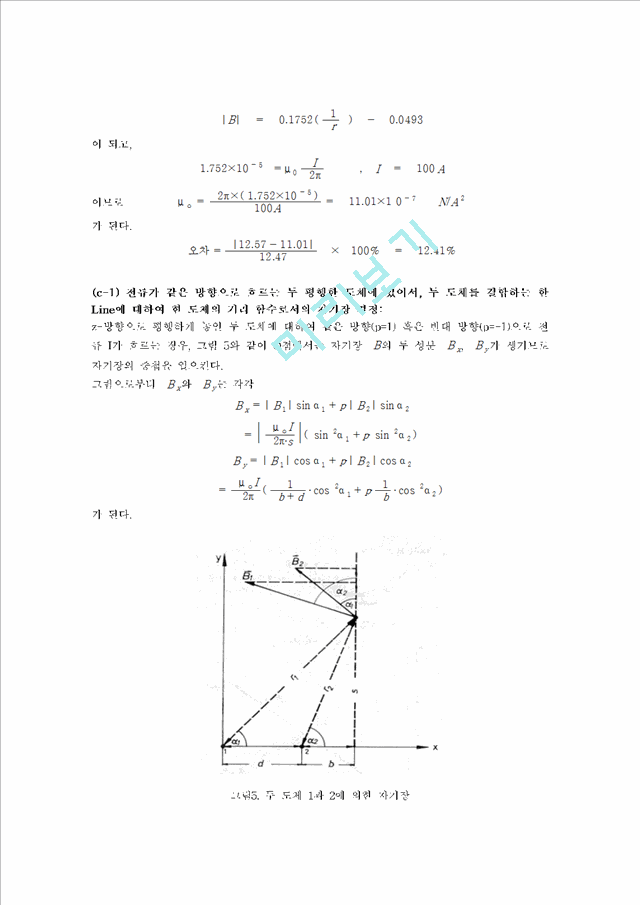 [자연과학] 현대물리학 실험 - 직선도체 외부에서의 자기장(Magnetic Field).hwp